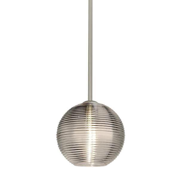 Besa Lighting Kristall 8 Cord Pendant, Smoke, Satin Nickel Finish, 1x60W Incandescent 1TT-461602-SN - main